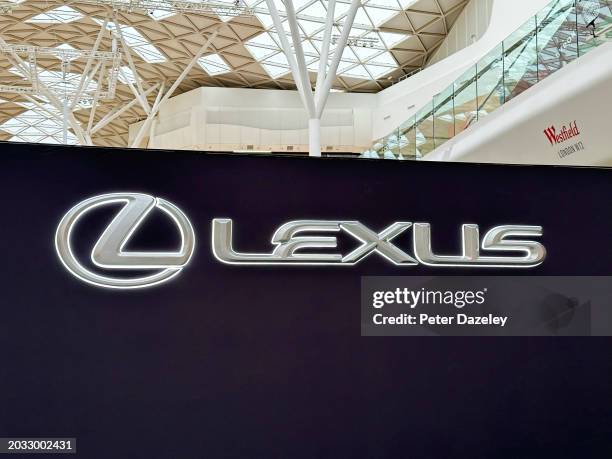 Westfield LONDON -February 2024 Lexus car dealerships showrooms in London.