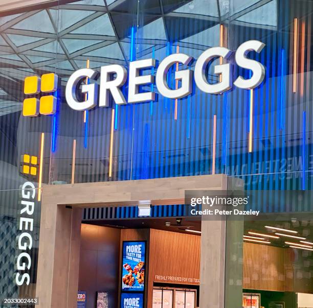 February 2024, Greggs Store Sign in London, England.