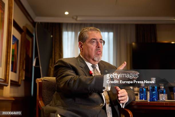 Guatemala's President, Bernardo Arevalo, during an interview for Europa Press, on February 23 in Madrid, Spain. Bernardo Arevalo served as a deputy...