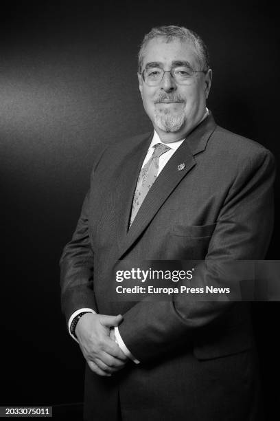 Guatemala's President Bernardo Arevalo poses for Europa Press on February 23 in Madrid, Spain. Bernardo Arevalo served as a deputy in the Guatemalan...