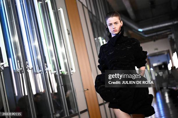 Model presents a creation by IFM Master of Arts for the Women Ready-to-wear Fall-Winter 2024/2025 collection as part of the Paris Fashion Week, at...