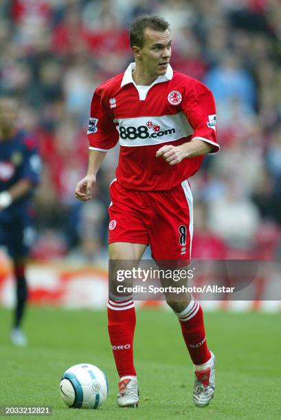 Szilard Nemeth of Middlesbrough on the ball during the Premier League match between Middlesbrough and Portsmouth at Riverside Stadium on October 24,...