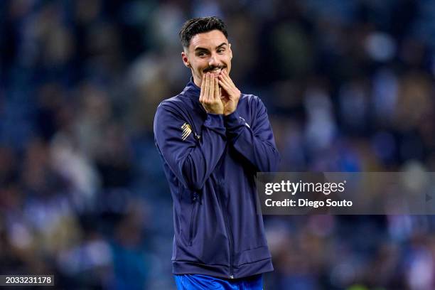 Stephen Eustaquio of FC Porto reacts after the game the UEFA Champions League 2023/24 round of 16 first leg match between FC Porto and Arsenal FC at...