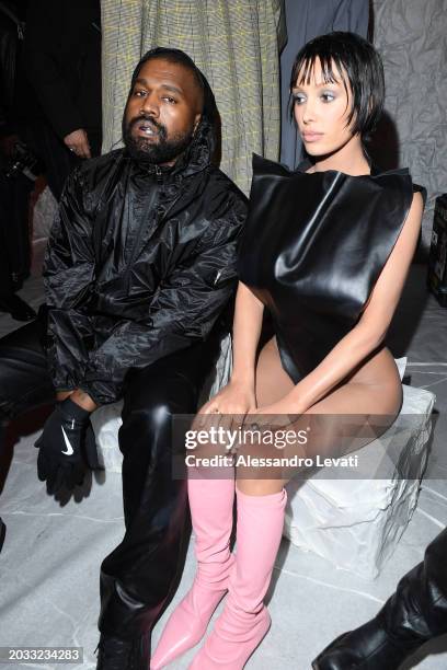 Kanye West and Bianca Censori attend the Marni Fall/Winter 2024 Fashion Show during the Milan Fashion Week - Womenswear Fall/Winter 2024-2025 on...