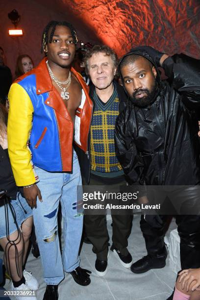 Rafael Leão, Renzo Rosso and Kanye West attend the Marni Fall/Winter 2024 Fashion Show during the Milan Fashion Week - Womenswear Fall/Winter...