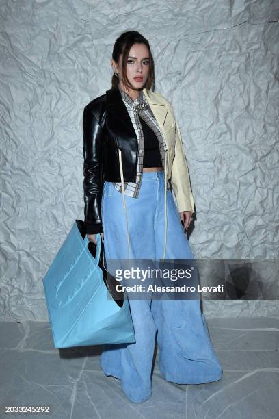 Bella Thorne attends the Marni Fall/Winter 2024 Fashion Show during the Milan Fashion Week - Womenswear Fall/Winter 2024-2025 on February 23, 2024 in...