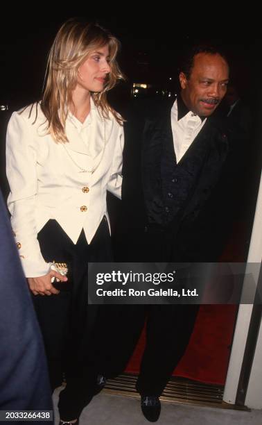 German actress Nastassja Kinski and American music executive Quincy Jones attend the first annual NAACP Legal Defense Fund Thurgood Marshall Awards...