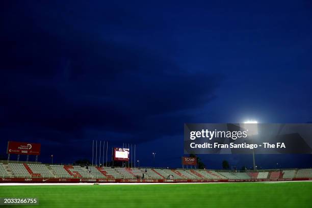 General view inside the stadium prior to the Women's international friendly match between England and Austria at Estadio Nuevo Mirador Algeciras,...