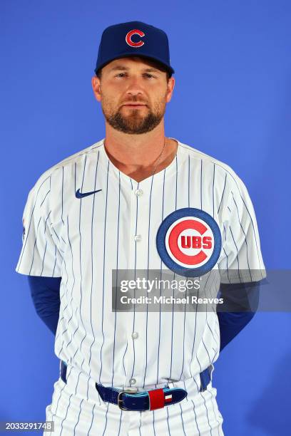 Colten Brewer of the Chicago Cubs poses for a portrait during Photo Day at Sloan Park on February 20, 2024 in Mesa, Arizona.