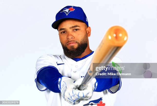 Steward Berroa of the Toronto Blue Jays poses for a portrait during photo day at TD Ballpark on February 23, 2024 in Dunedin, Florida.