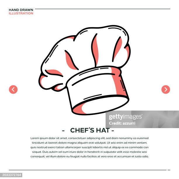 stockillustraties, clipart, cartoons en iconen met chef's hat hand drawn icon design - koksmuts