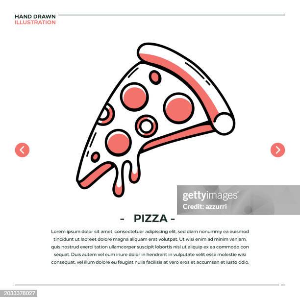 ilustrações de stock, clip art, desenhos animados e ícones de pizza hand drawn icon design - pizza