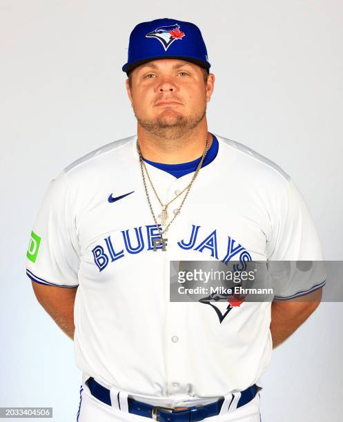 Daniel Vogelbach of the Toronto Blue Jays poses for a portrait during photo day at TD Ballpark on February 23, 2024 in Dunedin, Florida.