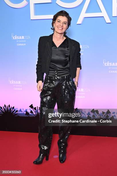 Irène Jacob arrives at the 49th Cesar Film Awards at L'Olympia on February 23, 2024 in Paris, France.