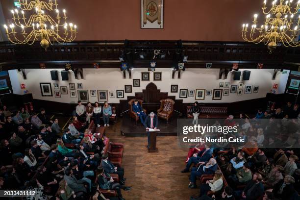 Sir Lindsay Hoyle, Speaker of the House of Commons, speaks at The Cambridge Union on February 23, 2024 in Cambridge, Cambridgeshire.