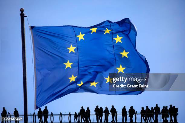 european union flag composite - european union stock pictures, royalty-free photos & images