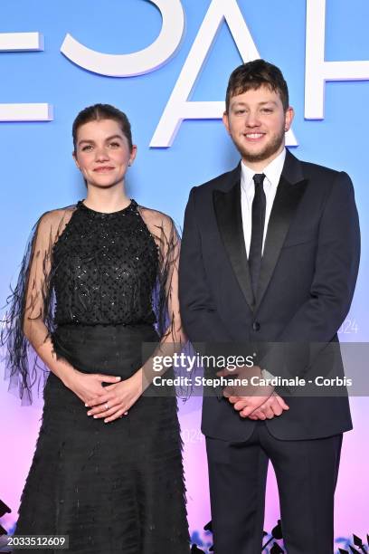 Galatea Bellugi and Anthony Bajon arrive at the 49th Cesar Film Awards at L'Olympia on February 23, 2024 in Paris, France.