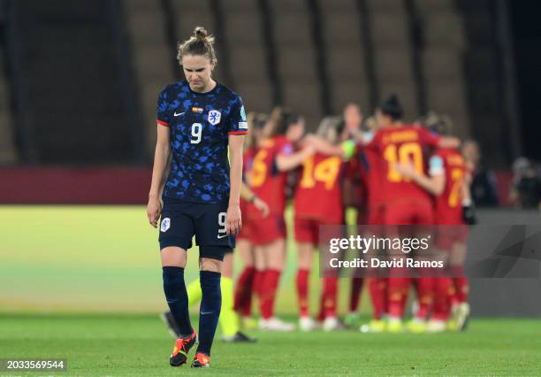Vivianne Miedema of Netherlands looks dejected after Aitana Bonmati of Spain scores her team's second goal during the UEFA Women's Nations League...