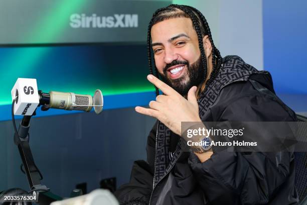 French Montana visits SiriusXM at SiriusXM Studios on February 23, 2024 in New York City.