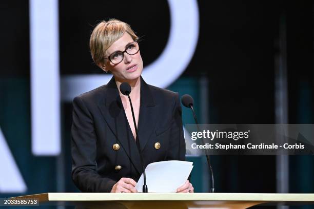 Judith Godreche during the 49th Cesar Film Awards at L'Olympia on February 23, 2024 in Paris, France.