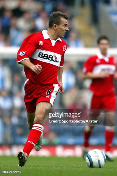 Szilard Nemeth of Middlesbrough on the ball during the Premier League match between Blackburn Rovers and Middlesbrough at Ewood Park on October 16,...