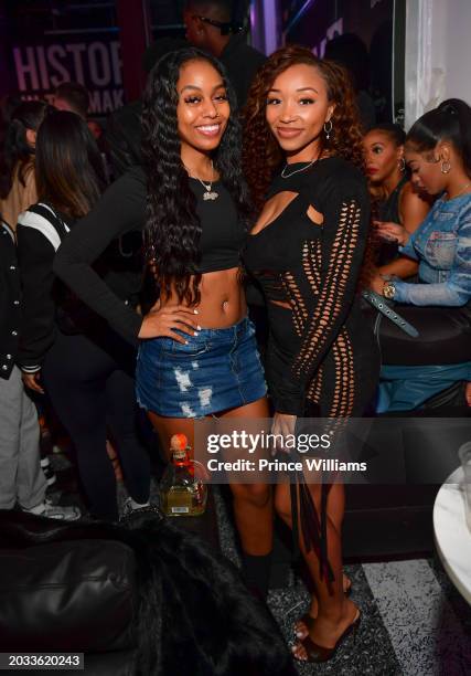 Bahja Rodriguez and Zonnique Pullins attend "BMF" Immersive Experience Opening Night at Underground Atlanta on February 22, 2024 in Atlanta, Georgia.