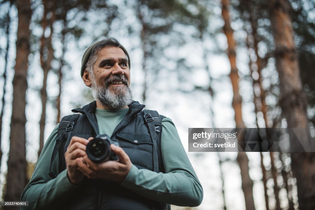 Active senior hiker