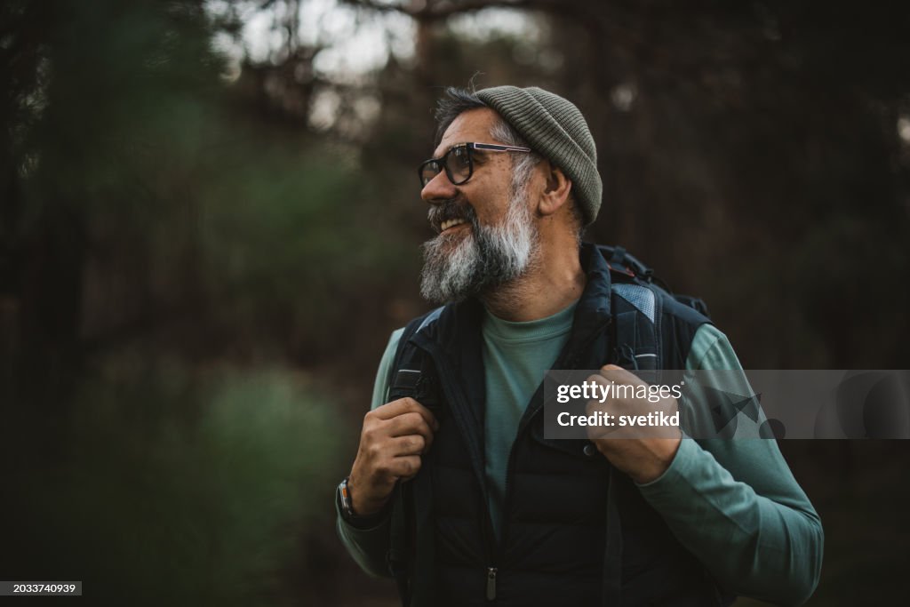 Active senior hiker