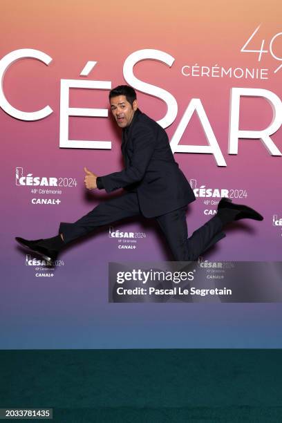Jamel Debbouze poses in the winners room during the 49th Cesar Film Awards at L'Olympia on February 23, 2024 in Paris, France.