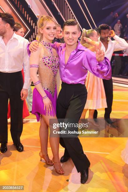 Lina Larissa Strahl and Zsolt Sándor Cseke perform during the "Let's Dance - Wer Tanzt Mit Wem Die Grosse Kennenlernshow" 2024 at MMC Studios on...