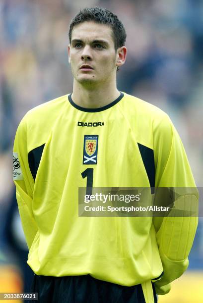 Craig Gordon of Scotland portrait before the Group 5 World Cup Qualifier match between Scotland and Norway at Hampden Park on October 9, 2004 in...