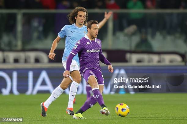 Arthur Melo of ACF Fiorentina in action during the Serie A TIM match between ACF Fiorentina and SS Lazio at Stadio Artemio Franchi on February 26,...