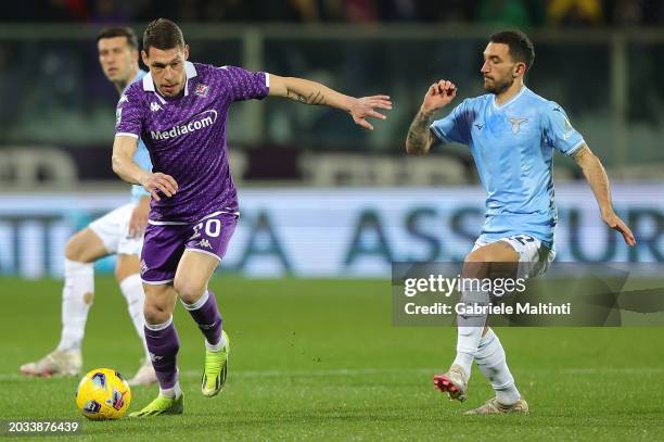 Andrea Belotti of ACF Fiorentina in action during the Serie A TIM match between ACF Fiorentina and SS Lazio at Stadio Artemio Franchi on February 26,...