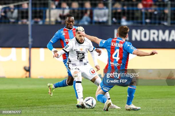 Farid EL MELALI of Angers during the Ligue 2 BKT match between Stade Malherbe Caen and Angers Sporting Club de l'Ouest at Stade Michel D'Ornano on...