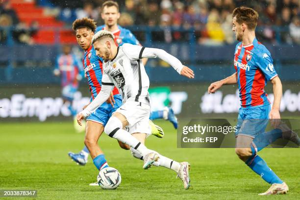 Farid EL MELALI of Angers during the Ligue 2 BKT match between Stade Malherbe Caen and Angers Sporting Club de l'Ouest at Stade Michel D'Ornano on...