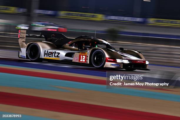 The Hertz Team Jota Porsche 963 of Will Stevens, Callum Ilott, and Norman Nato in action at the Official World Endurance Championship Prologue at...