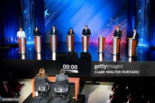 Presidential candidates Ricardo Lombana, Zulay Rodriguez, Jose Gabriel Carrizo, Maribel Gordon, Martin Torrijos, Meliton Arrocha, and Romulo Roux...
