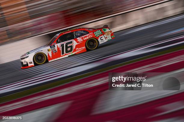 Allmendinger, driver of the Campers Inn RV Chevrolet, drivesduring qualifying for the NASCAR Xfinity Series King of Tough 250 at Atlanta Motor...