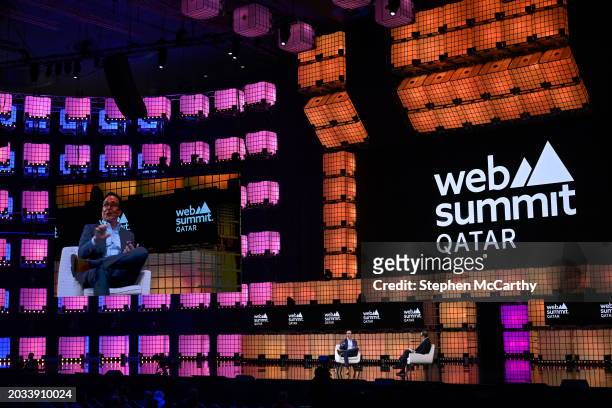 Doha , Qatar - 27 February 2024; Charlie Collier, President, Roku, left, and Michael Kassan, Founder, Chairman & CEO, MediaLink, on Centre Stage...