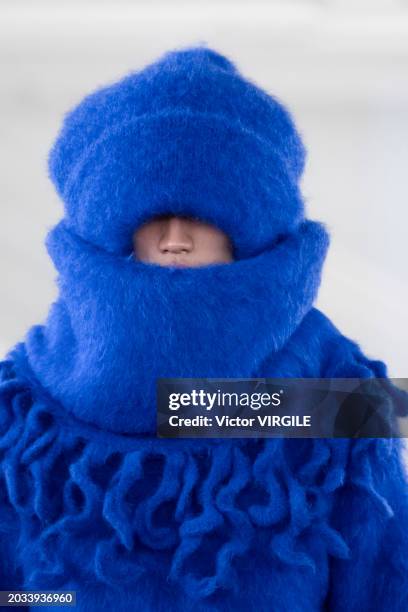 Model walks the runway during the Sunnei Ready to Wear Fall/Winter 2024-2025 fashion show as part of the Milan Fashion Week on February 23, 2024 in...