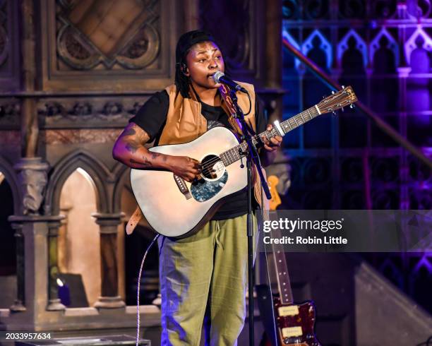 Joy Oladokun performs at the Union Chapel on February 23, 2024 in London, England.