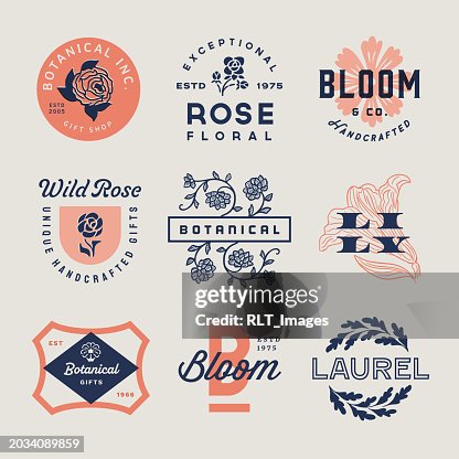 Retro Floral & Botanical Type Badges Retro Floral & Botanical Type Badges