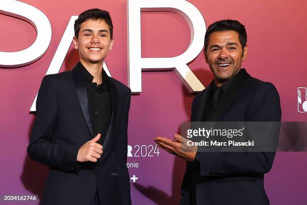 Leon Ali Debbouze and Jamel Debbouze pose in the winners room during the 49th Cesar Film Awards at L'Olympia on February 23, 2024 in Paris, France.