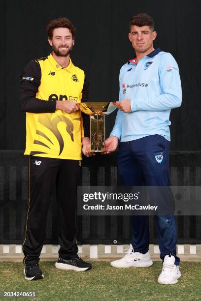 Sam Whiteman, Captain of Western Australia and Moises Henriques, Captain of the New South Wales Blues pose during the Marsh One-Day Cup Final...