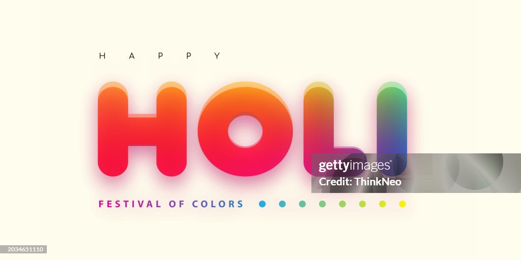 Happy Holi Greeting with Creative Holi Typography