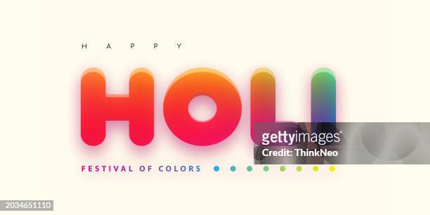 happy holi greeting with creative holi typography - holi vector stock illustrations