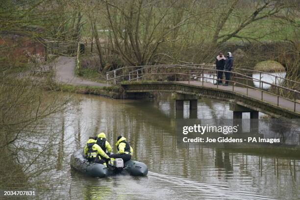 Experts from Specialist Group International join the search operation for two-year-old Xielo Maruziva at the river Soar after Leicestershire Police...