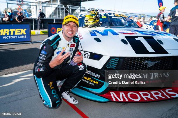 Chaz Mostert driver of the Mobil1 Optus Racing Ford Mustang GT during race 1 of the Bathurst 500, part of the 2024 Supercars Championship Series at...