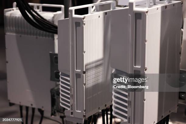 Radio signal broadcast equipment at the Ericsson AB booth on day two of the Mobile World Congress at the Fira de Barcelona venue in Barcelona, Spain,...