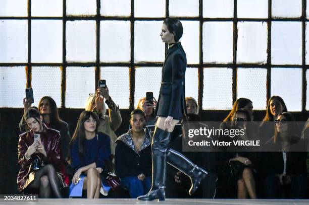 Model walks the runway during the Gucci Ready to Wear Fall/Winter 2024-2025 fashion show as part of the Milan Fashion Week on February 23, 2024 in...